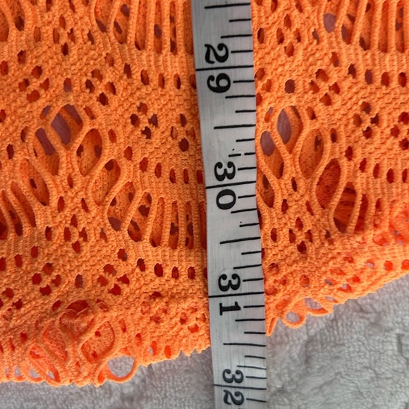 Roxy Orange Crochet Bathing Suit Beach CoverUp Dress Size Small - Picture 8 of 8